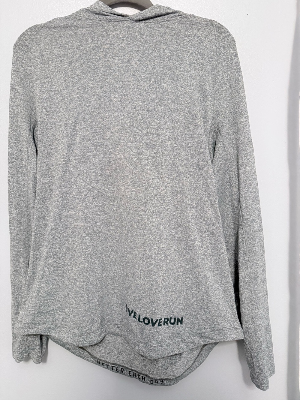 Lululemon Live Love Run Gray Hooded Long Sleeve Top Size L